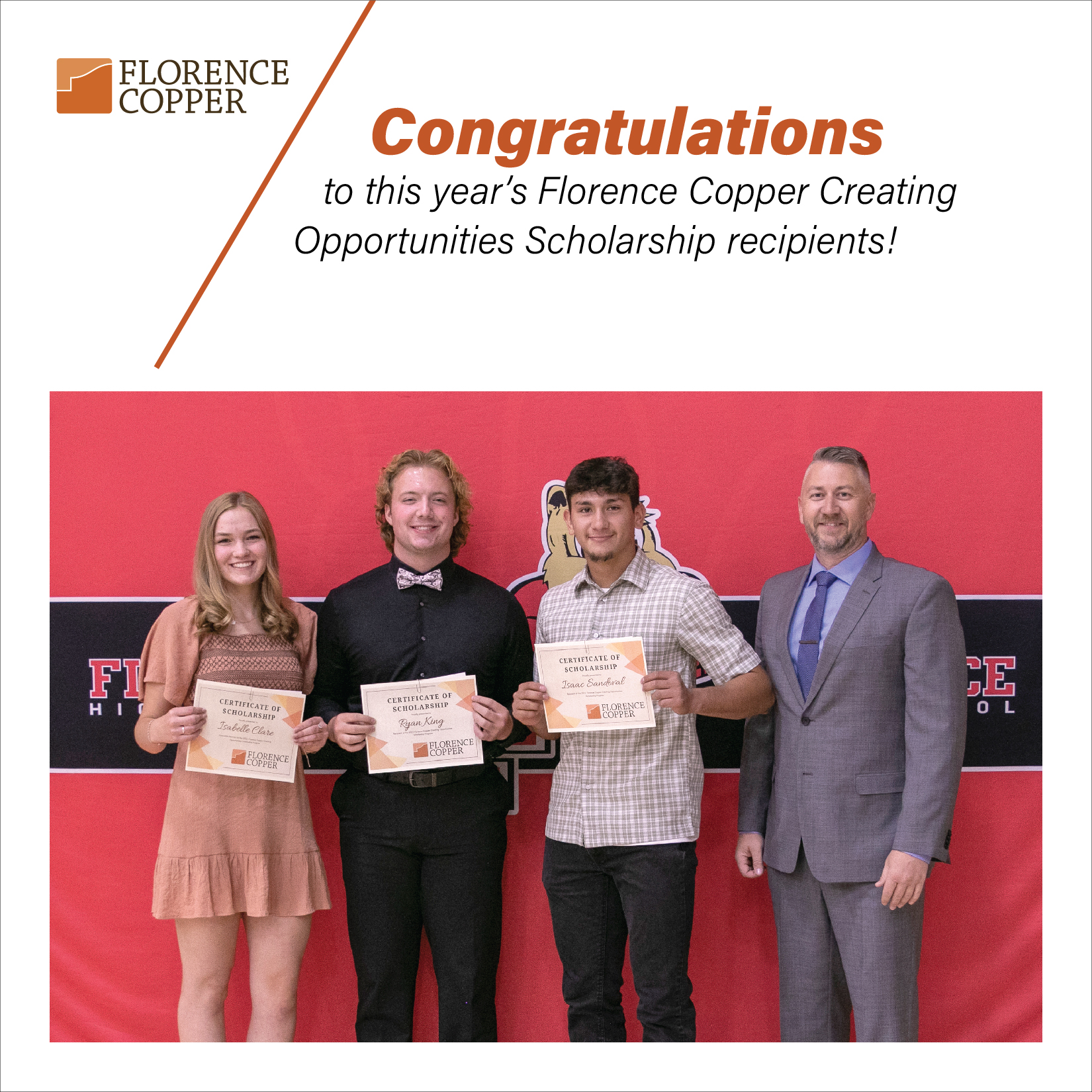 Florence Copper Creating Opportunities Scholarship